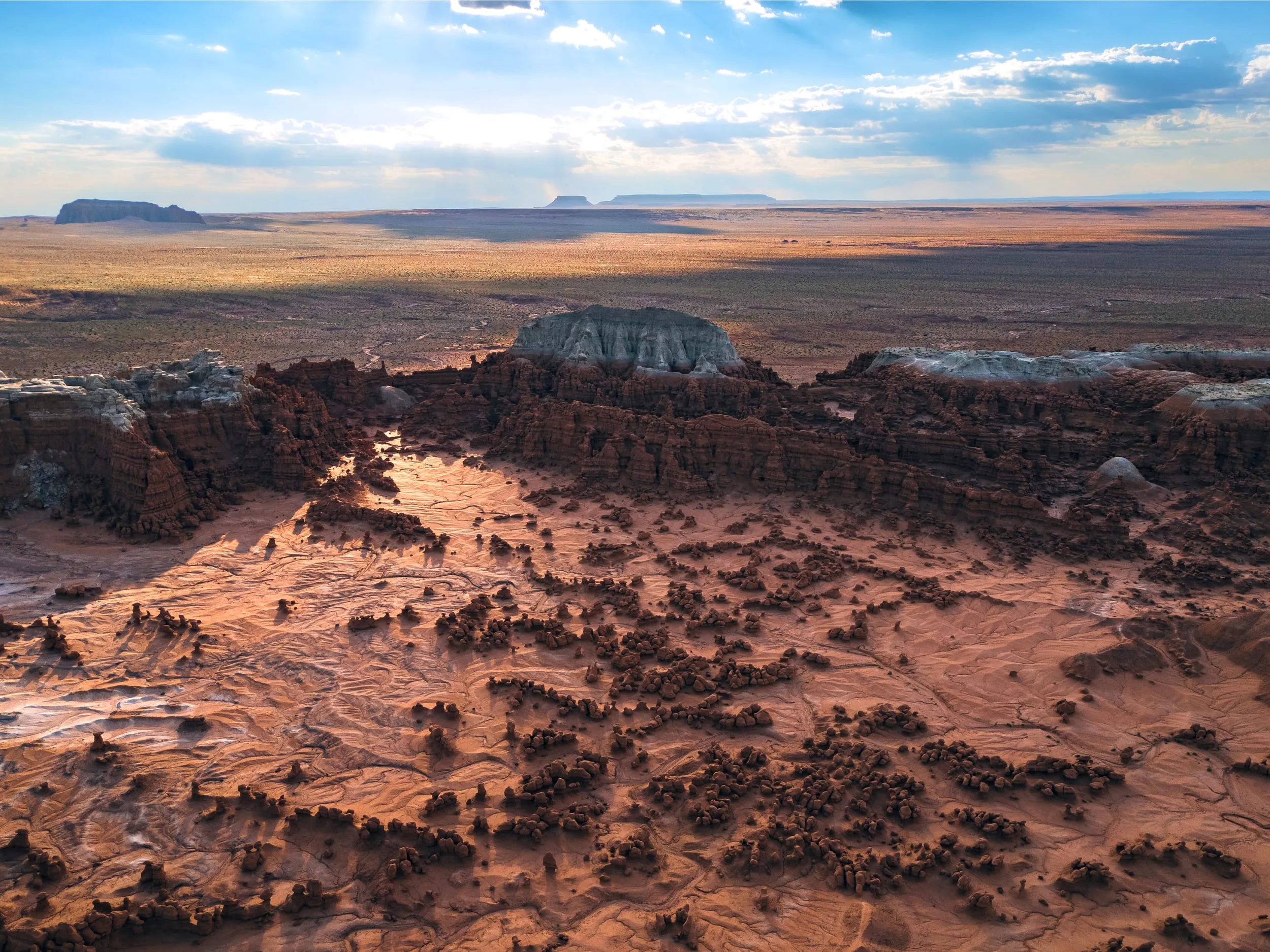 aerial red rock desert hoodoos goblin valley